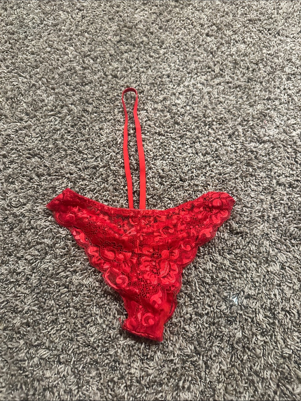 Red Lace Thong Panty